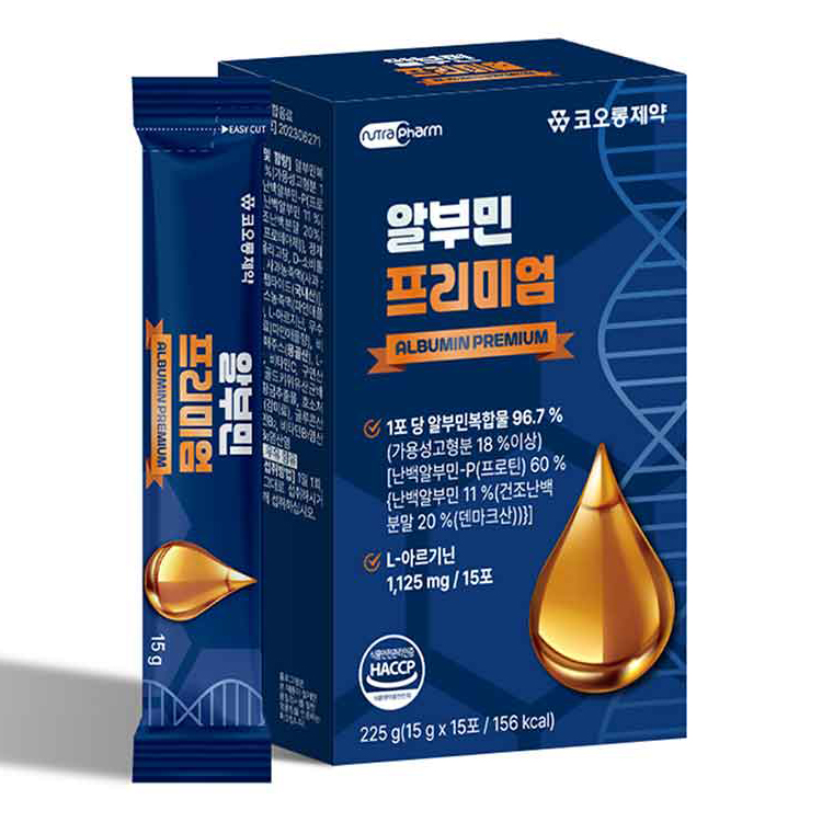 (공동구매) [코오롱제약] 알부민 프리미엄 (1,125mg X 15포(액상)) 2025년 신상품